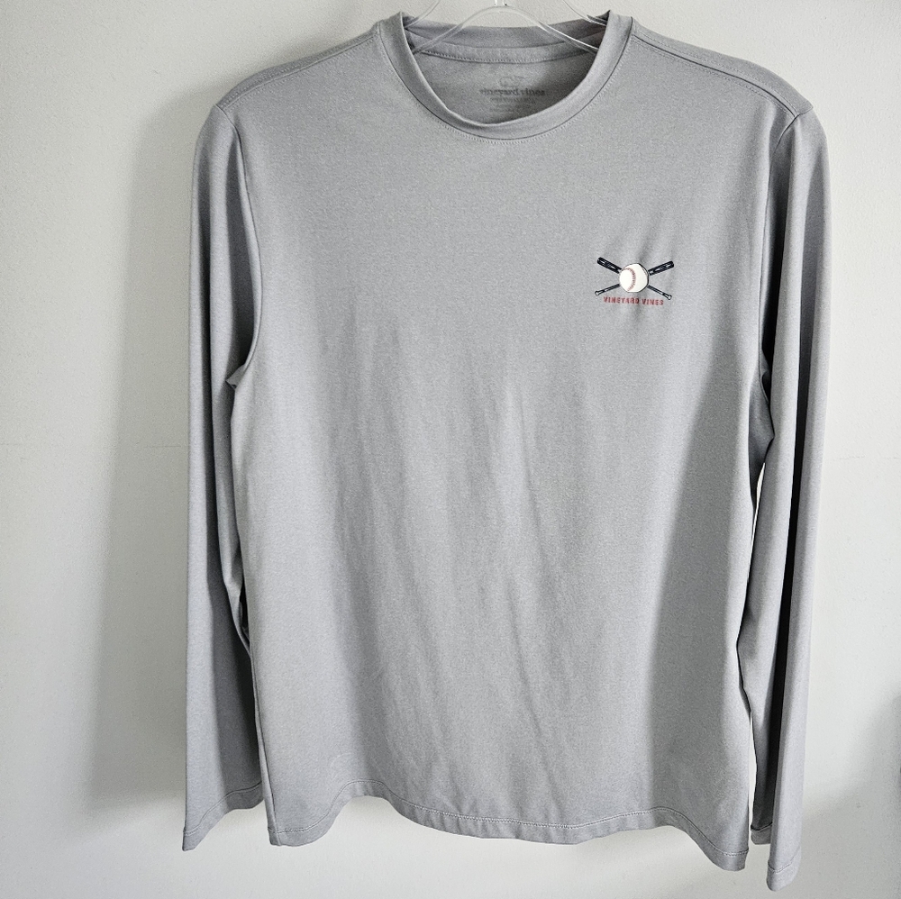 Vineyard Vines Gray Performance Baseball Shirt